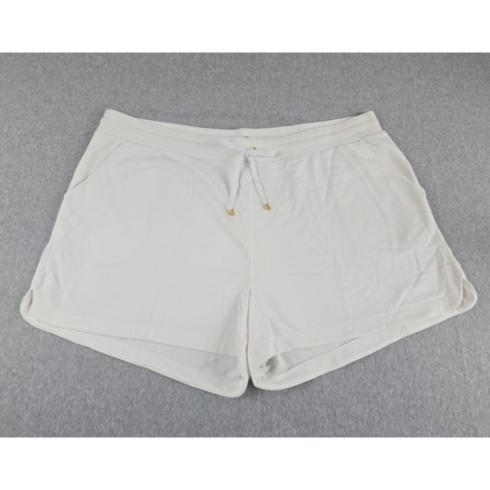 Polo Ralph Lauren Women Size 3X Fleece Shorts White Stretch Summer NWT